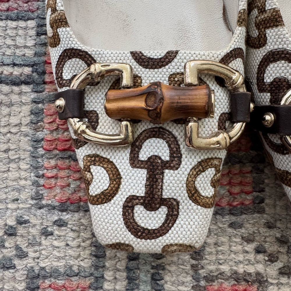 Authentic Gucci Horse bit Canvas Flats - Picture 4 of 8